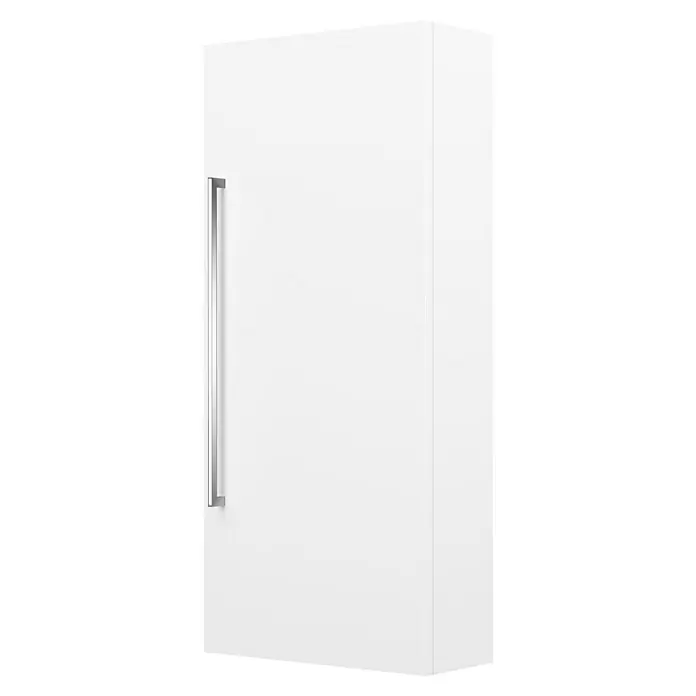 Camargue Espacio Hängeschrank - 40 x 17 x 90 cm, Farbe Griff: Chrom, Mira - Weißer Küchenschrank mit einem schlanken, silbernen Griff, der modernes Design und Funktionalität für die Kücheneinrichtung bietet.