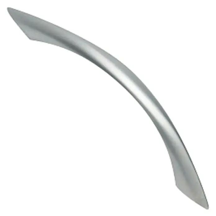 Nesu Tirador para muebles 867617 - L x An x Al: 12,7 x 1,2 x 2,4 cm, Cromado mate, Distancia entre orificios: 96 mm - Tirador de mueble plateado en forma de arco, ideal para armarios y cajones modernos. Diseño elegante para detalles con estilo.