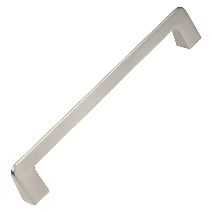 Nesu Tirador para muebles 894025 - L x An x Al: 17,4 x 1,5 x 3,2 cm, Acero, Acero inoxidable, Distancia entre orificios: 160 mm - Elegante tirador de níquel cepillado para armarios. Ideal para cocinas modernas o muebles. Tirador de barra con pies cuadrados.