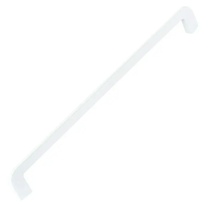 Nesu Tirador para muebles 886221 - L x An x Al: 20,7 x 0,8 x 3,2 cm, Blanco, Distancia entre orificios: 192 mm - Primer plano de un tirador de mueble moderno, largo y blanco. Este tirador minimalista se define por sus líneas limpias y su elegancia sencilla.