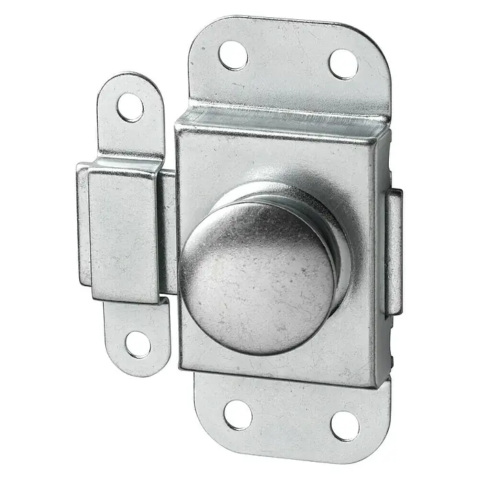 Abus Pestillo deslizante DRC35 - Puerta interior, Plateado - Cierre metálico para armarios con pomo y orificios de montaje, asegura un cierre seguro y fiable para armarios y cajas.
