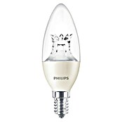 Philips Bombilla LED Vela (6 W, E14, Color de luz: Blanco cálido, Intensidad regulable, Ovalada)