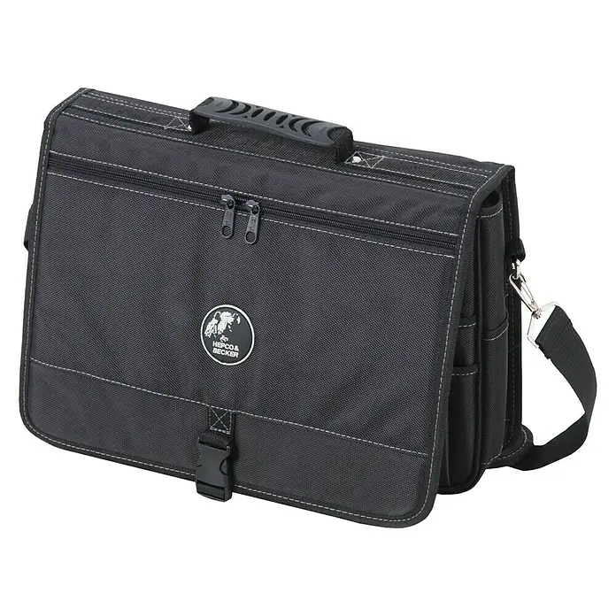 Hepco & Becker Werkzeugtasche Polytex 5851 Technikertasche - L x B x H: 100 x 390 x 300 mm, Polyester - Eine schwarze Hepco & Becker Werkzeugtasche mit Tragegriff und Schultergurt, ideal für den mobilen Einsatz.