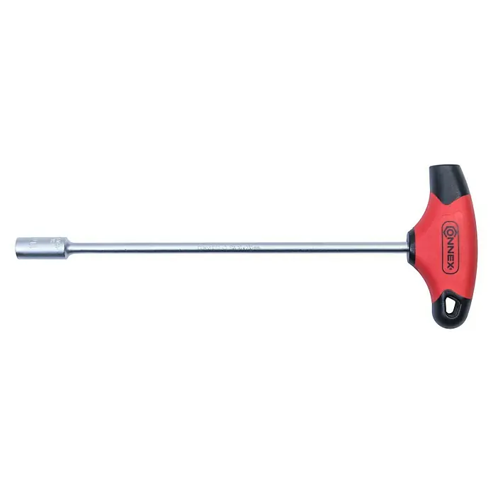 Connex Destornillador de llave de vaso COX583010 - Largo: 230 mm - En la foto se ve una llave de vaso con mango en T de Connex, diseñada para atornillar y fijar con precisión en talleres.