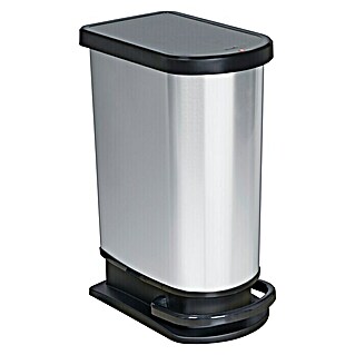 Rotho Treteimer Mono Paso (50 l, Metall, Silber Metallic)