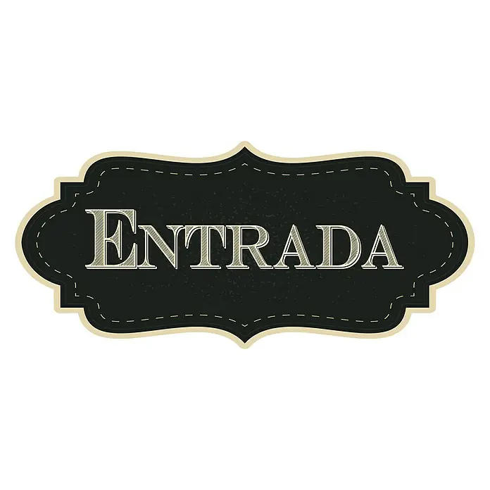 Vinilo de pared Entrada Salida vintage - Negro/Beige - Un letrero decorativo con la palabra "Entrada" en un diseño elegante, ideal para marcar una entrada con estilo y un toque acogedor.
