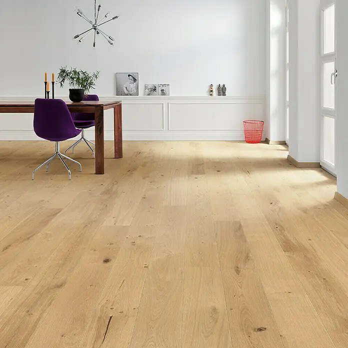 Living by Haro Parkettmuster Eiche pure strukturiert Naturöl - 290 x 180 x 12 mm, Landhausdiele - Helles, natürliches Holzboden-Design für ein warmes Ambiente. Perfekt für stilvolle Einrichtungen und zeitlose Eleganz in jedem Raum.