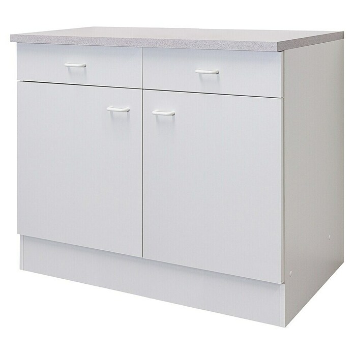 Flex-Well Rapido Unterschrank (47 x 100 x 85 cm, Dekor Front: Weiß, Dekor Korpus: Weiß)