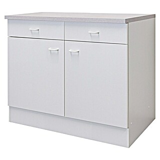 Flex-Well Rapido Unterschrank (47 x 100 x 85 cm, Dekor Front: Weiß, Dekor Korpus: Weiß)