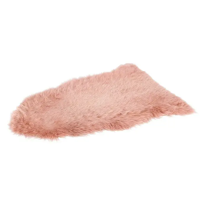 Lammfell - Altrosa, Länge: 90 cm, 100 % Echtfell - Ein rosa Teppich aus Kunstfell, der eine weiche und dekorative Note in jeden Raum bringt. Ideal als Akzent oder für zusätzlichen Komfort.