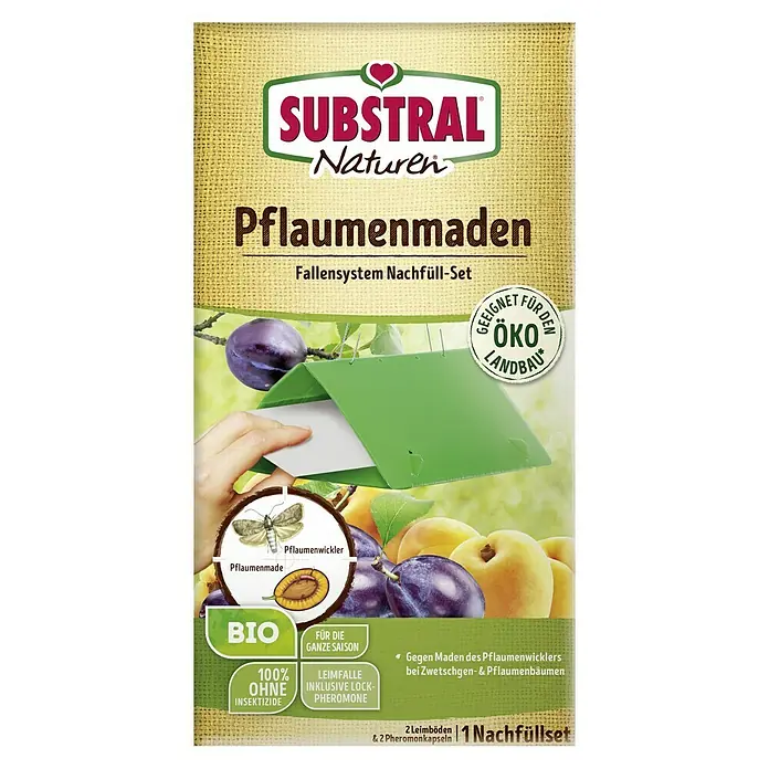 Substral Naturen Pflaumenmadenfalle-Nachrüst-Set - 2 Stk. - Substral Naturen Pflaumenmaden Fallensystem Nachfüll-Set: Bio-Schutz vor Maden in Pflaumen und Zwetschgen, 100% ohne Insektizide.