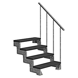 Dolle Außentreppe Gardentop Trimax (Breite: 80 cm, Anzahl Stufen: 4 Stk., Farbe Stufen: Anthrazit, Geschosshöhe: 72 cm - 88 cm)