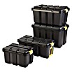 Aufbewahrungsbox (L x B x H: 59 x 39 x 35 cm, Kunststoff, Schwarz)