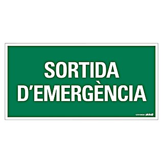 Pickup Señal de precaución catalán (Motivo: Salida de emergencia, L x An: 30 x 15 cm)
