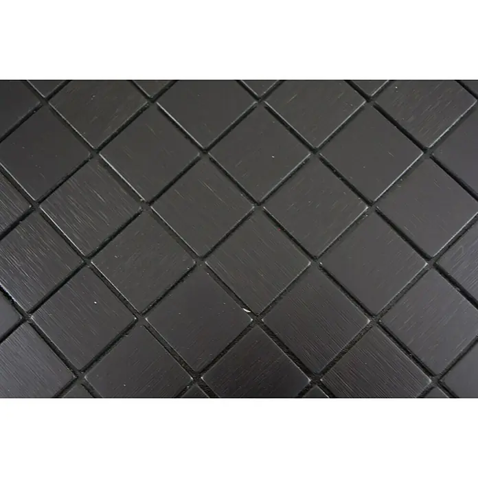 Selbstklebemosaik SAM 4AL3B - 29 x 29 cm, Schwarz, Matt - Nahaufnahme eines schwarzen geflochtenen Musters, das eine elegante und stilvolle Textur für verschiedene Designanwendungen bietet.
