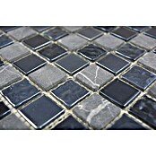 Mosaikfliese Crystal Mix CM M462 (32,7 x 30,2 cm, Schwarz, Glänzend)