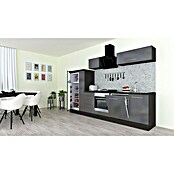 Respekta Premium Composición de cocina (Ancho: 310 cm, Con dispositivos eléctricos, Gris de alto brillo)
