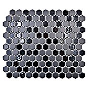 Mosaikfliese (26 x 30 cm, Schwarz, Matt)