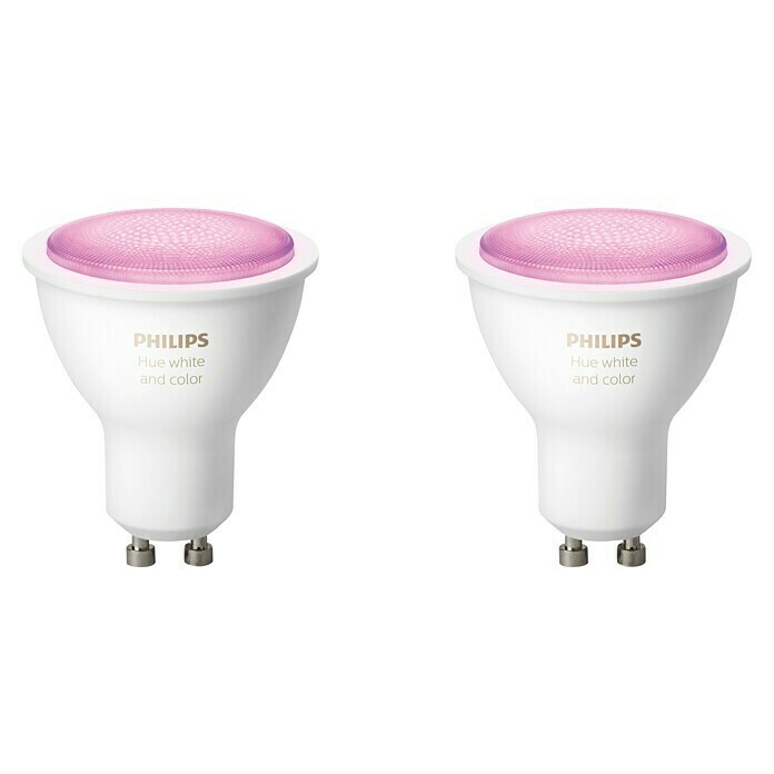 Philips Hue LED-Leuchtmittel-Set White & Color AmbianceGU10, 4,3 W, RGBW, Dimmbar, 2 Stk. Front View