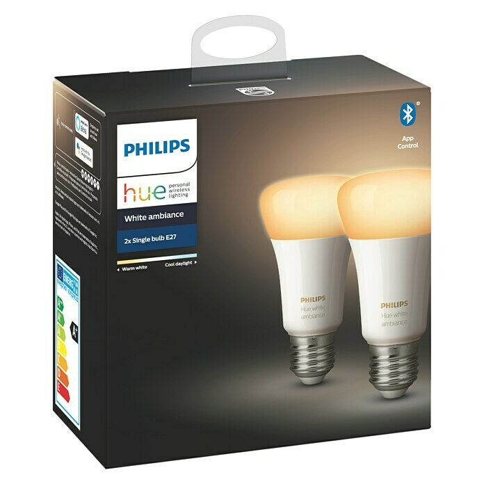 Philips Hue Set LED žarulja (E27, 8,5 W, Podesiva temperatura boje, Može se prigušiti, 2 kom)