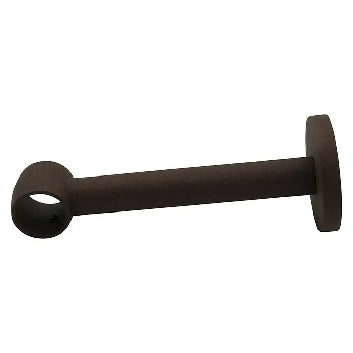 Expo Ambiente Träger Noble - Rost, Geeignet für: Gardinenstangen Ø 20 mm, 13,5 cm - Braune Gardinenstange mit einer runden Halterung und einer Befestigungsplatte zur Wandmontage für eine stilvolle Fensterdekoration.