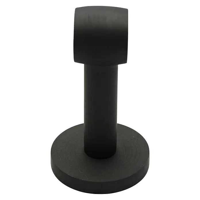 Expo Ambiente Träger Noble - Eisenoptik-brush, Geeignet für: Gardinenstangen Ø 20 mm, 8,4 cm - Schwarzer Türstopper aus Metall, der Funktionalität und modernes Design vereint. Robuster Schutz für Wände und Türen.