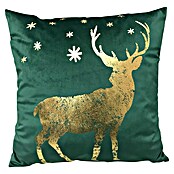 Blazina X-Mas  (Jelen I, Zelene barve/zlate barve, 45 x 45 cm, 100 % poliester) | 6509 - Kissen | HDGB - Kissen/Decken/Polster | HDG - Heimtextil | HD - Ambiente | H - Innendeko/Farben | BAUHAUS
