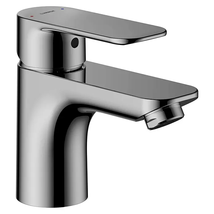 Hansa Pico Waschtischarmatur S - Höhe: 12,2 cm, Chrom, Ausladung Armatur: 10,1 cm - Glänzender, moderner Waschtischmischer mit flachem Auslauf und Einhebelbedienung für stilvolle Badezimmer.\n