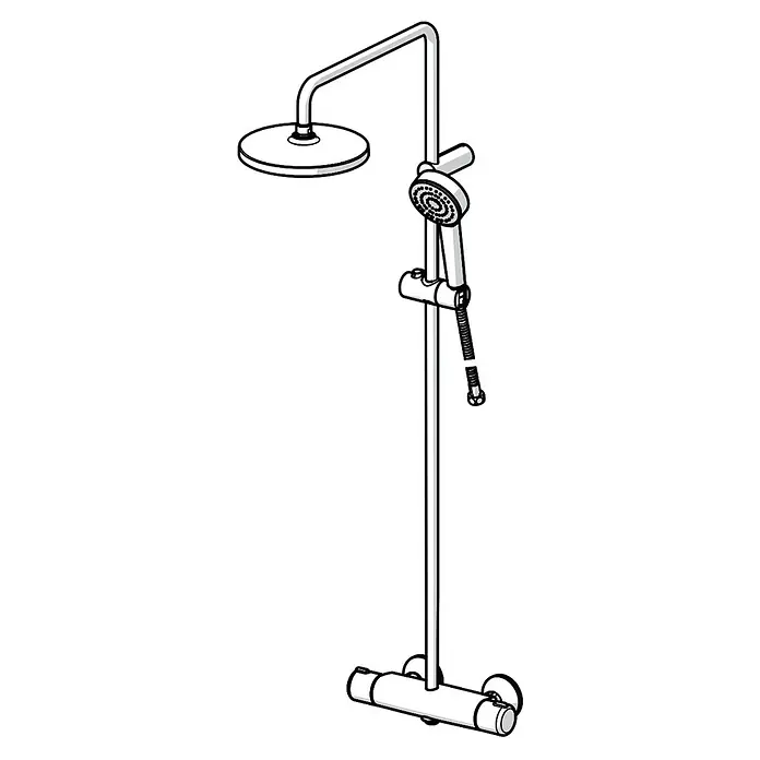 Hansa Pico Überkopfbrausen-Set - Chrom, Verchromt - Duschsäule mit rundem Kopf und Handbrause für ein luxuriöses Duscherlebnis. Stilvolles Design für moderne Badezimmer.