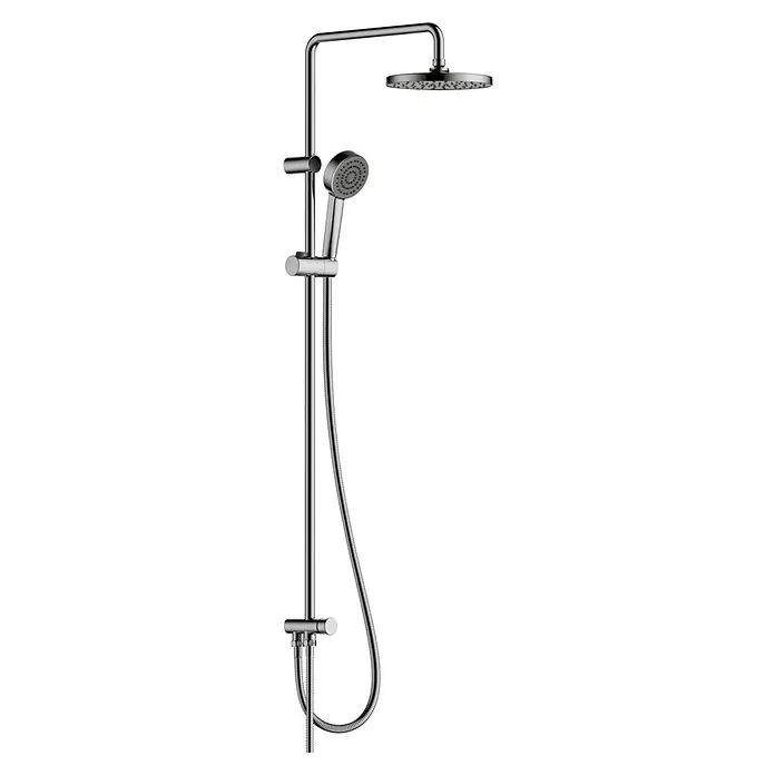 Hansa Pico Brausegarnitur - Lochabstand: 87,9 cm, Chrom - Duschsäule mit Kopf- und Handbrause aus glänzendem Chrom, die ein luxuriöses Duscherlebnis verspricht.
