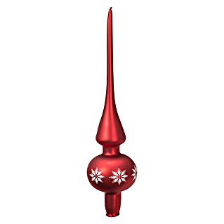 Christbaumspitze (Höhe: 8 cm, Rot, Glas)