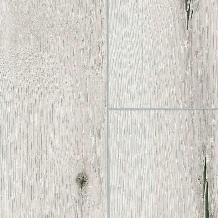 Classen Vinylbodenmuster GreenVinyl Schnee-Eiche - 300 x 173 x 3,8 mm, Landhausdiele - Helle Holzbodenfliesen mit Maserung und feinen Fugen, ideal für ein modernes, minimalistisches Interieur. Die Oberfläche ist matt und natürlich.