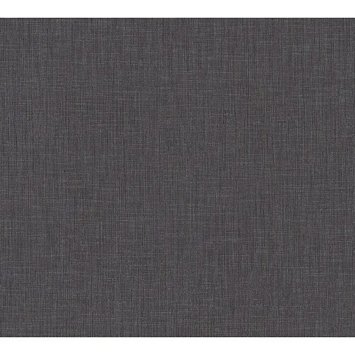 A.S. Création Metropolitan Stories Vliestapete Textiloptik - Anthrazit, Uni, 10,05 x 0,53 m - Nahaufnahme einer grauen Stofftextur mit feinen Fasern, die ein subtiles und elegantes Erscheinungsbild erzeugen. Ideal für Möbel und Dekoration.