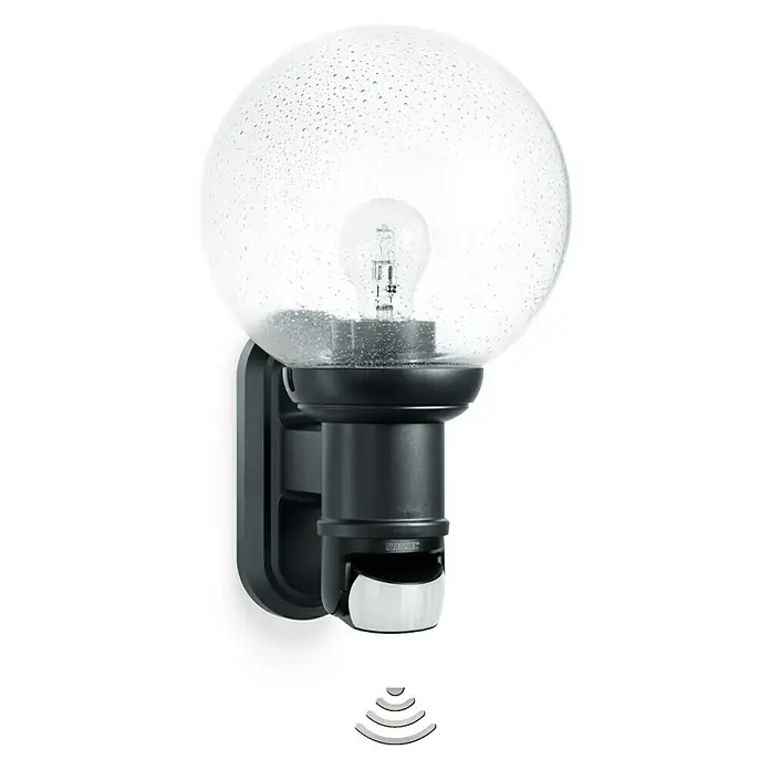 Steinel Sensor-Außenleuchte L 560 S schwarz - 60 W, 243 x 215 x 368 mm, Schwarz, IP44 - Außenleuchte mit Bewegungsmelder. Die Leuchte hat eine klare Kugel und ein schwarzes Gehäuse. Ideal für den Außenbereich.