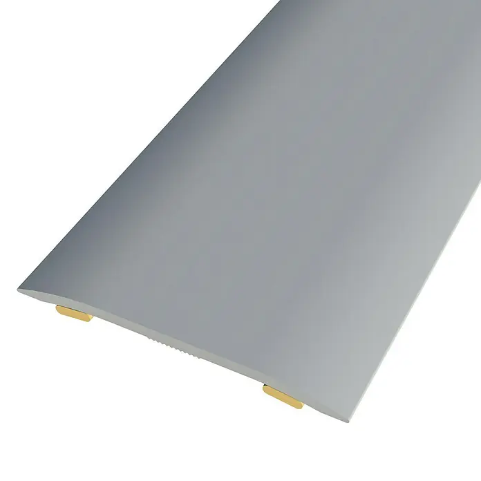 Baglinox Junta de transición Plata - 180 cm x 38 mm, Pegado - Regleta de transición gris con detalles dorados, ideal para una transición elegante entre pavimentos.