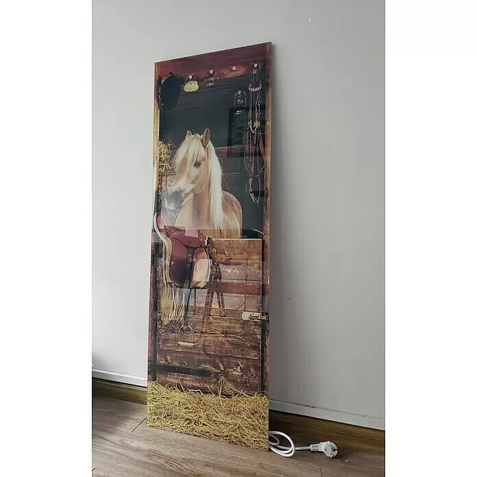 Papermoon Infrarot-Glasbildheizkörper Riding Horse40 x 120 cm, 500 W Right Side View