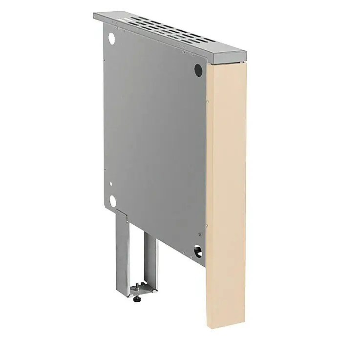 Justus Brandschutz-Set - Weiß - Produktansicht eines Heizkörpers in Grau und Beige, der sich ideal für Wohnräume eignet.\n