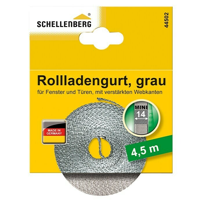 Schellenberg Rollladengurt (Grau, Länge: 4,5 m, Gurtbreite: 14 mm)