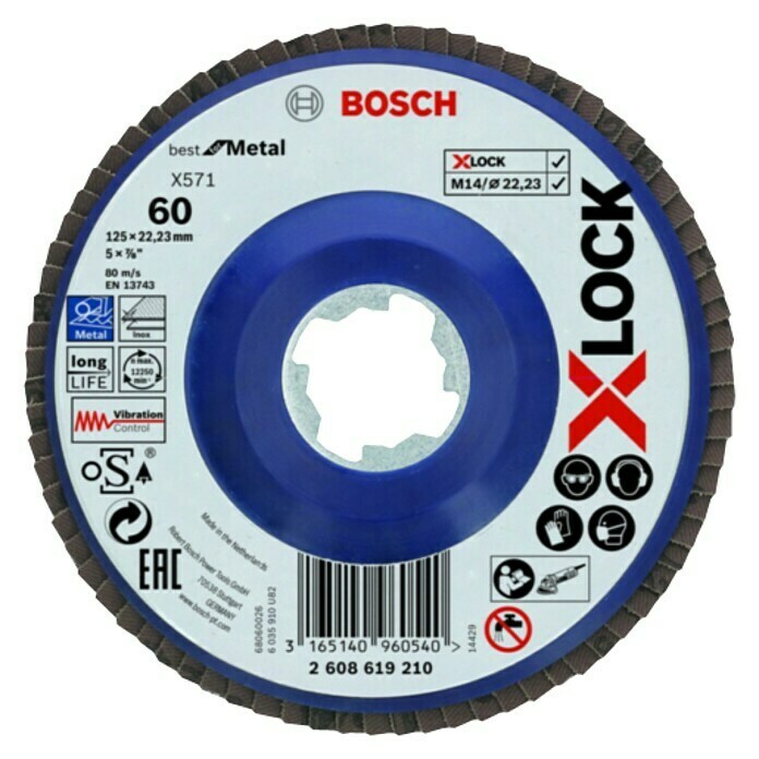 Bosch Professional X-Lock Doorslijpschijf (Schijfdiameter: 125 mm, Geschikt voor: Metaal)
