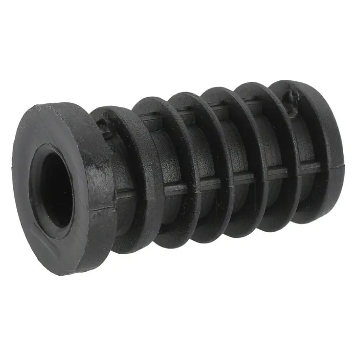 Dörner & Helmer Kunststoffhülse - Ø x L: 20 x 35 mm, 2 Stk. - Eine schwarze Tülle mit geripptem Design, ideal zum Abdichten und Schützen von Kabeln und Leitungen.