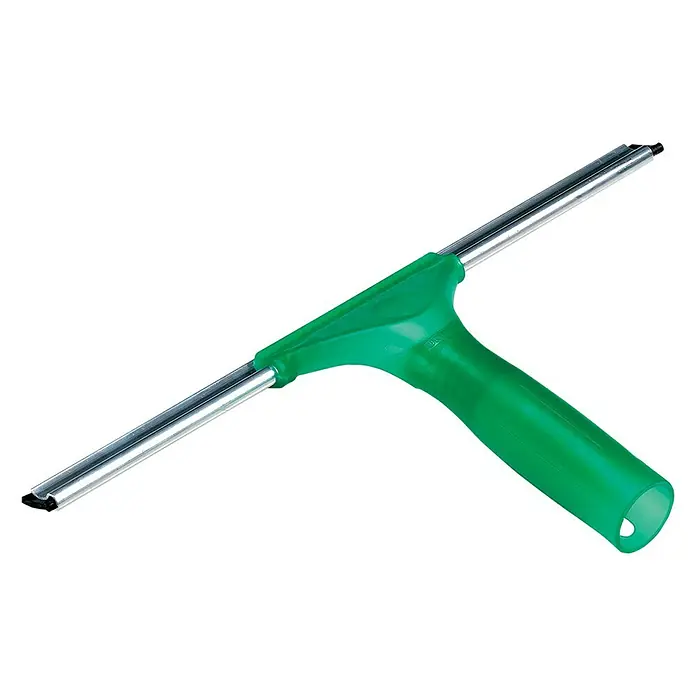 Unger Fenster-Wischer Light - Breite: 30 cm, Kunststoff/Gummi/Aluminium - Grüner Fensterabzieher mit silberner Metallschiene und Gummilippe zum streifenfreien Reinigen von Glasflächen.