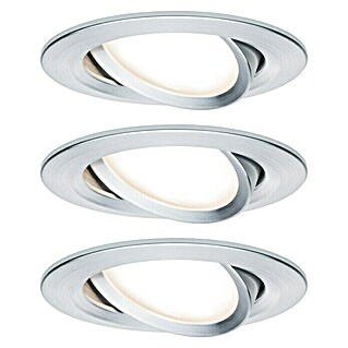 Paulmann LED-Einbauleuchten-Set Nova (6,5 W, Aluminium, 3 Stk., Warmweiß, Durchmesser: 8,4 cm)