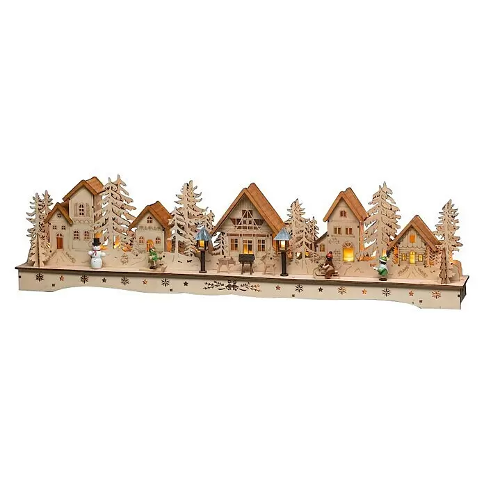 Konstsmide LED-Holzsilhouette - 78 x 9 x 18,5 cm, Natur, Netzbetrieben, Warmweiß, 1,08 W