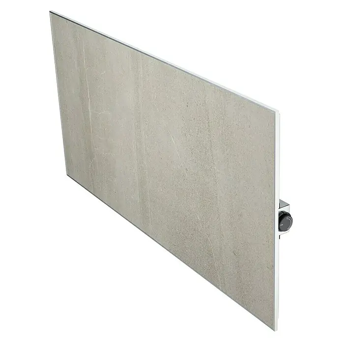 Jollytherm Infrarot-Keramikheizkörper - B x H: 600 x 1.200 mm, 1.100 W, Grau - Elegantes Paneelheizkörper-Design mit Steinmuster und Thermostat für moderne Badezimmer. Effektive Wärmeleistung.