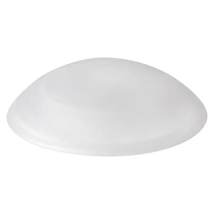 Portaferm Türpuffer - Durchmesser: 40 mm, Transparent, 2 Stk. - Nahaufnahme einer modernen, weißen Deckenleuchte. Die Leuchte hat eine abgerundete, kuppelförmige Form und sorgt für eine gleichmäßige Beleuchtung.