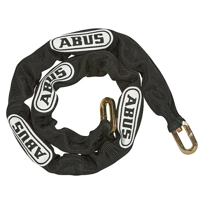 Abus Kettenschloss UV Chain 0301 - Länge: 85 cm, Stärke: 6 mm - ABUS-Fahrradkette mit schwarzem Textilüberzug und markanten ABUS-Logos.