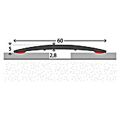 LOGOCLIC Prijelazni profil (Srebrno, 1 m x 60 mm x 5 mm, Vrsta montaže: Lijepljenje)
