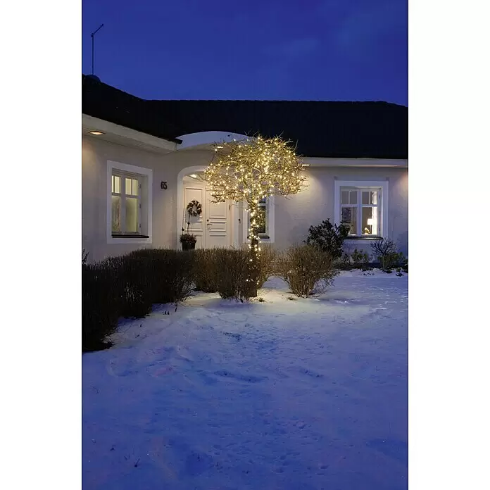 Konstsmide LED-Lichterkette Micro LED - Außen, Lichtfarbe: Bernstein, Anzahl Leuchtmittel: 120 Stk., Netzbetrieben - Stimmungsaufnahme