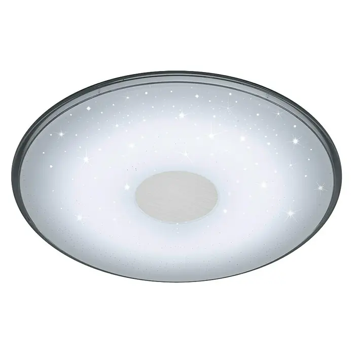 Trio Leuchten LED-Deckenleuchte rund Shogunstars - 30 W, Ø x H: 425 mm x 6 cm, Weiß, Neutralweiß - Nahaufnahme einer modernen Deckenleuchte mit Sternenmuster für eine stimmungsvolle Beleuchtung.
