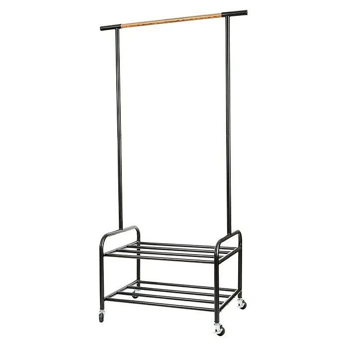 Store It Kleiderwagen Loft - L x B x H: 52,5 x 91,5 x 173 cm, Rollen, Metall - Garderobenständer mit Holzstange und Ablagefächern. Der fahrbare Kleiderständer ist ideal zur Aufbewahrung von Kleidung und Schuhen.